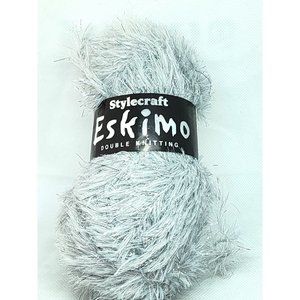 Stylecraft Eskimo Double Knitting 50g Platinum Dye 5502 Metalized Polyester Yarn